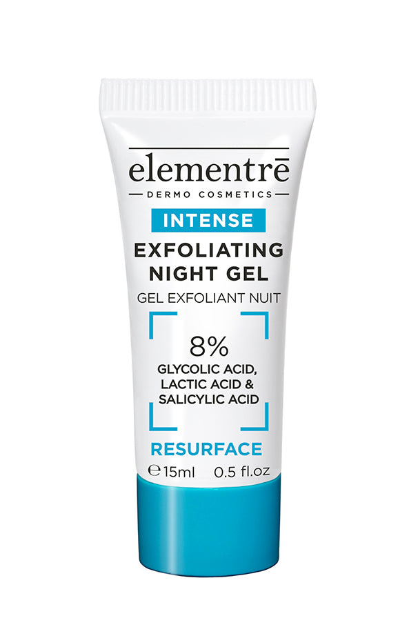 Gel de nuit exfoliant aux acides glycolique, lactique et salicylique 8 % - Échantillon de luxe 15 ml