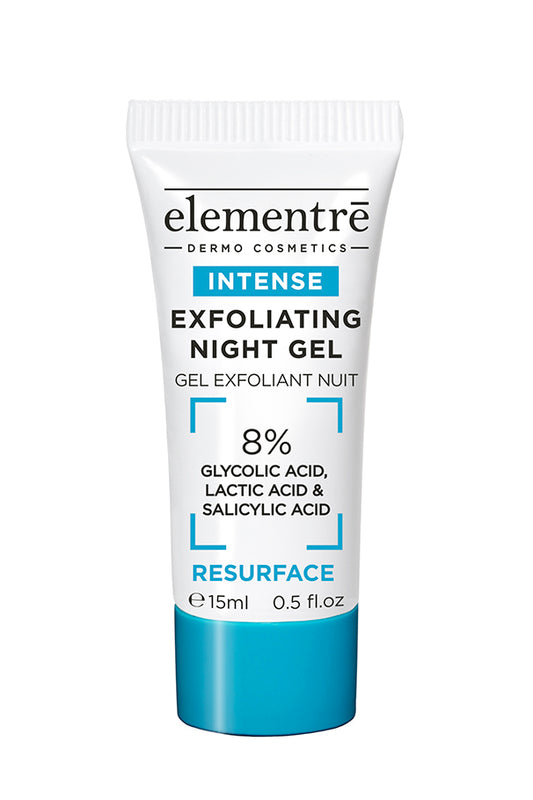 Gel de nuit exfoliant aux acides glycolique, lactique et salicylique 8 % - Échantillon de luxe 15 ml