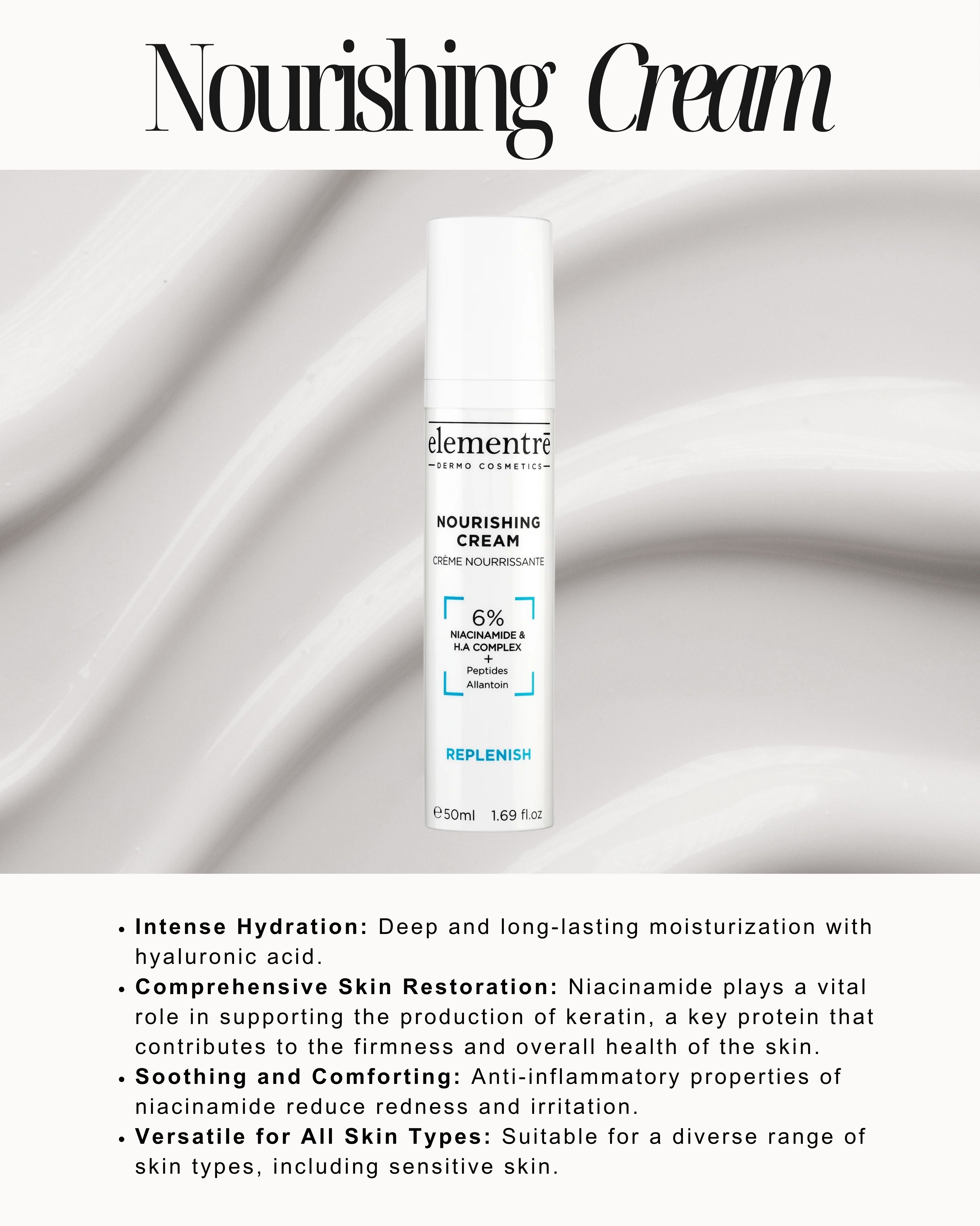 Elementre Nourishing Cream Online With 6% Niacinamide & Hyaluronic