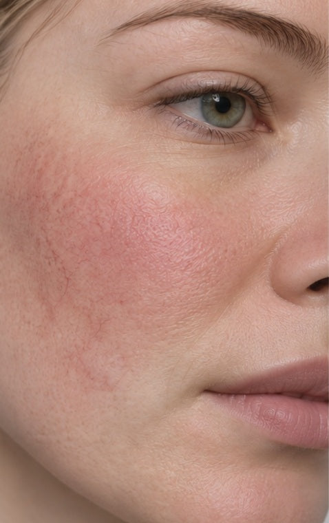 Close-up illustrating dry, irritated and sensitive skin