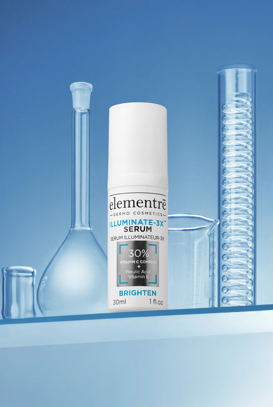 elementrē Illuminate-3X 30% Vitamin C Serum in laboratory setting